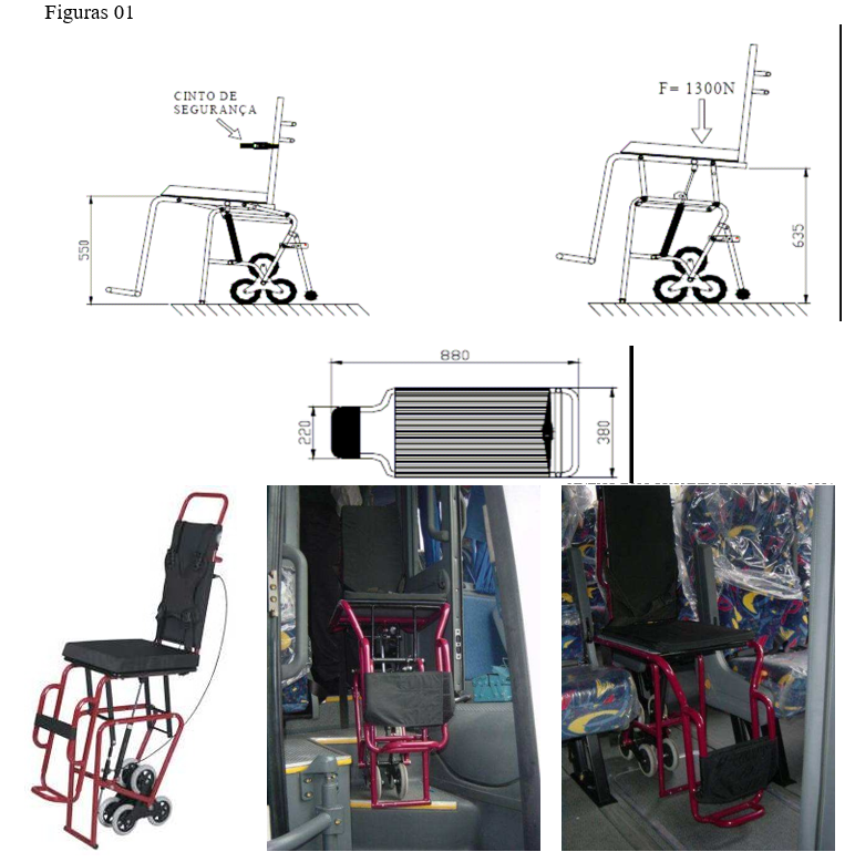 Imagem representativa das adaptações de acessibilidade , para a cadeira de transbordo (quando aplicável). 